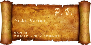 Petki Verner névjegykártya